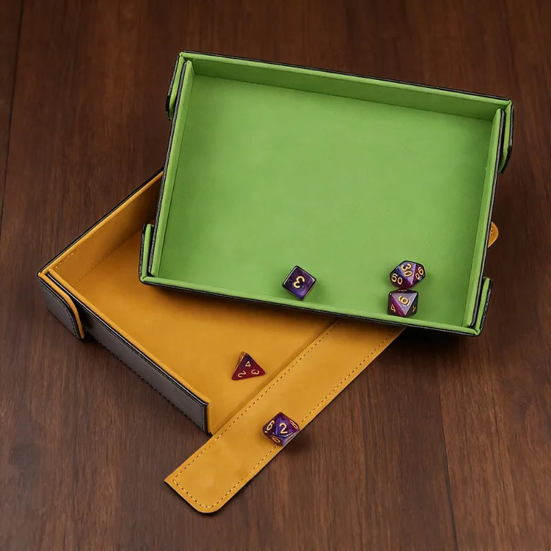 Magnetic PU Leather Dice Rolling & Storage Tray | D&D RPG Games