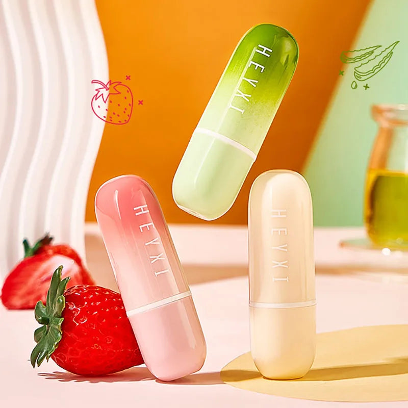 Fruit Lip Balm Set 3pcs | Color-Changing Moisturizing Lip Care