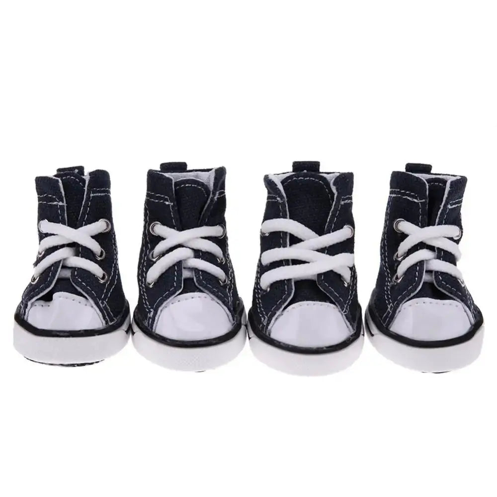 Creative 4PCS/Set Pet Shoes Waterproof Canvas Puppy Pet Dogs Boots Dirt-proof Breathable Pet Supplies Pets Peaceful Pleasures Health and Wellness Blue S