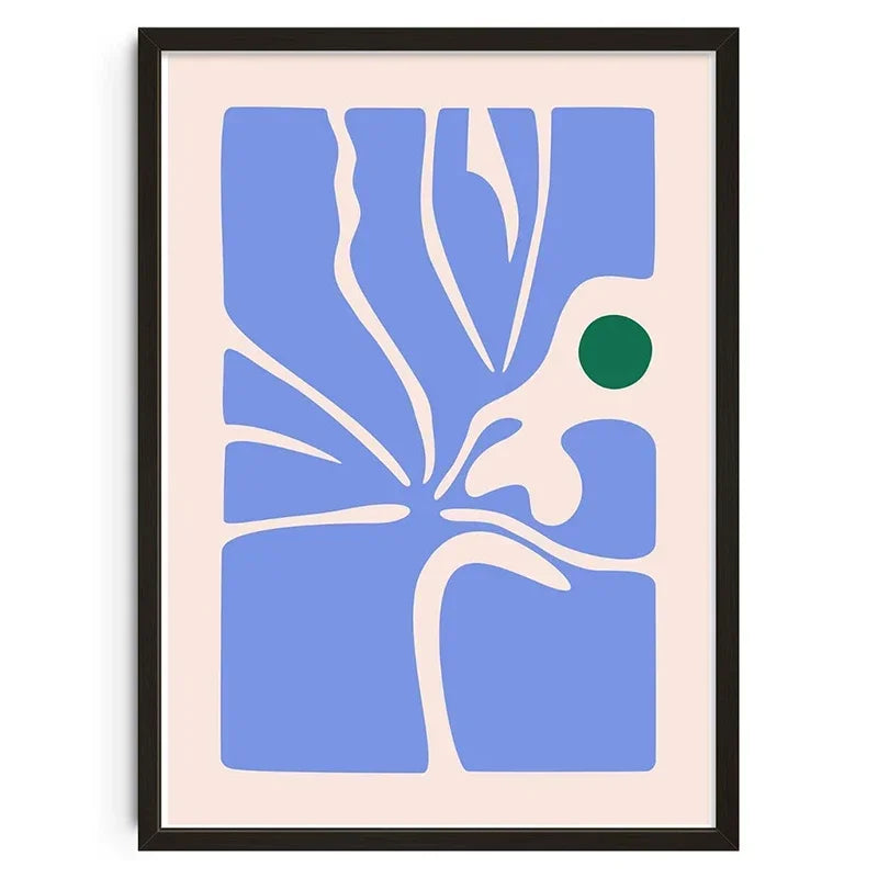 Japanese Okinawa Bauhaus Geometric Snake Canvas Wall Art Print