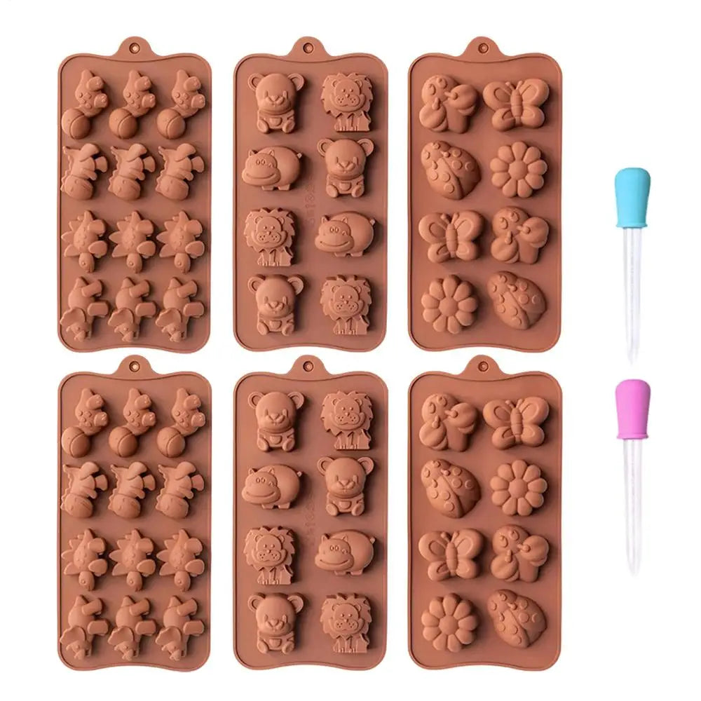 Chocolate Mold 6 Pieces Non Stick Easy Release Jelly Candies Molds for Fudge Jelly Pastry Ice Soap Snacks Gummies Cupcake Peaceful Pleasures Health and Wellness Chocolate CN
