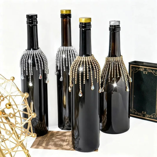 Crystal Rhinestone Fringe Bottle Cover – Elegant Tassel Chain Bottle Cover Accessory Oasis Select