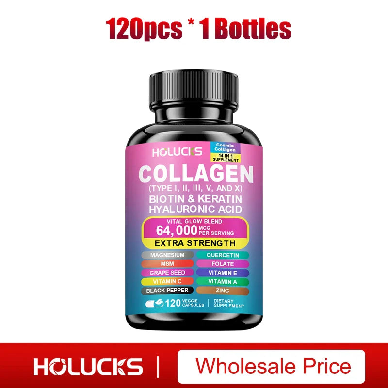 HOLUCKS Collagen Complex with Biotin & Hyaluronic Acid | 60-120ct
