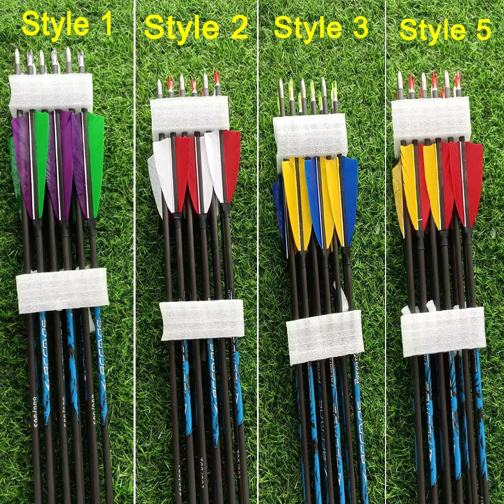 ID4 2 True Feather Arrow Archery Hunting Shooting Pure Carbon Spine