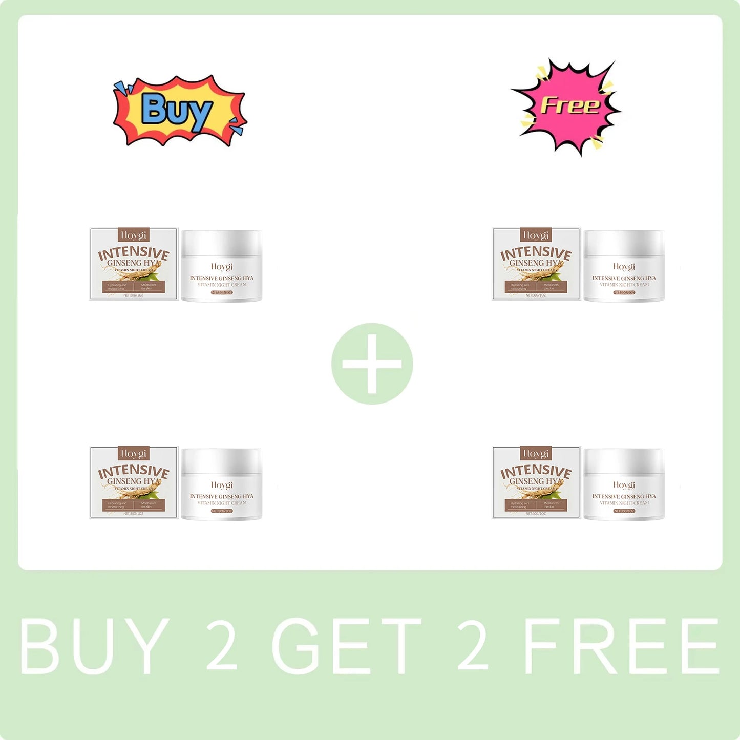 Ginseng Night Cream Hyaluronic Acid Face Cream Antioxidant Brightening Skin Tone Repair Skin Barrier Nourishing Night Skin Care Peaceful Pleasures Health and Wellness Buy 2 Get 2 Free