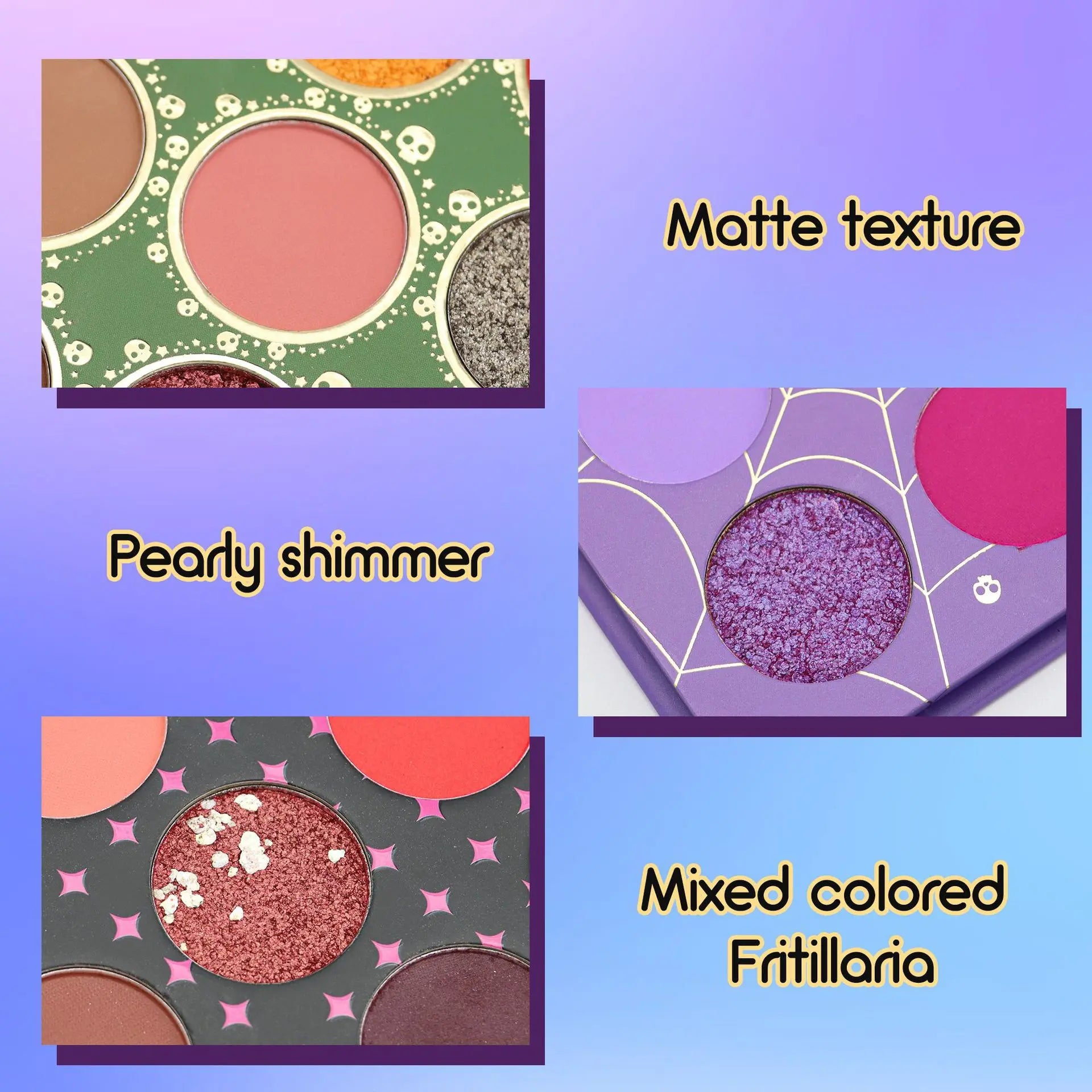 2pcs of 9 colors skull eyeshadow palette, Halloween eyeshadow palette, pearl matte, waterproof and long-lasting Peaceful Pleasures Health and Wellness