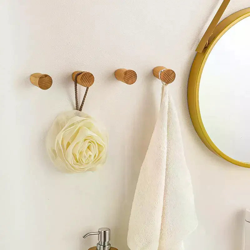 Wall Hanger Wood Hook Beech Holder Bathroom Key Coat Rack Kitchen Door Decorative Hook For Home Accessories Gadgets Organization Peaceful Pleasures Health and Wellness