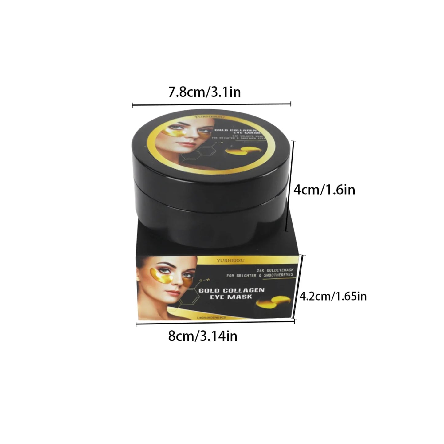 60 Pairs 24K Gold Under Eye Patches – Brightening & Lifting