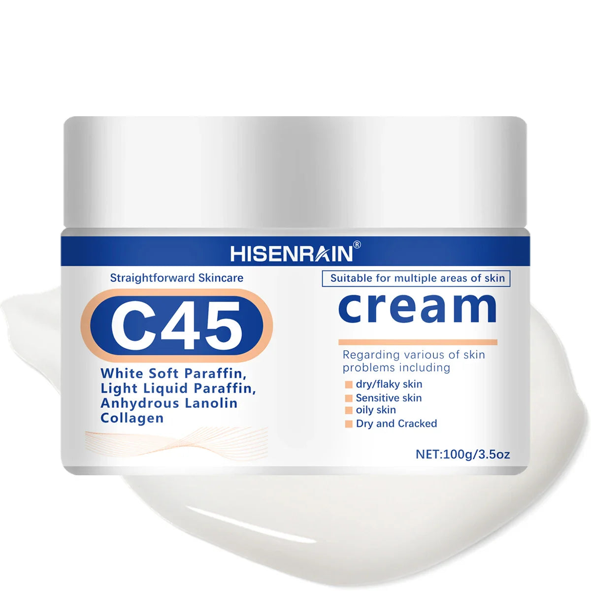 HISENRAIN Squalane & Hyaluronic Acid Face Cream 72Hr Moisture