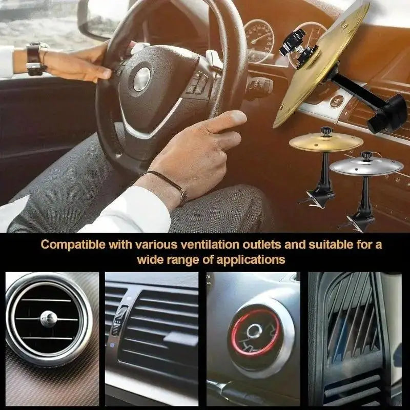 Car Air Outlet Decoration Knob Flexible Adjustment 360° Car Percussion Cymbal Decoration High-end Feel (with a Universal Head) Peaceful Pleasures Health and Wellness