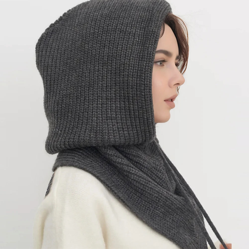 Women's Winter Knit Balaclava Hat Scarf & Neck Warmer Beanie