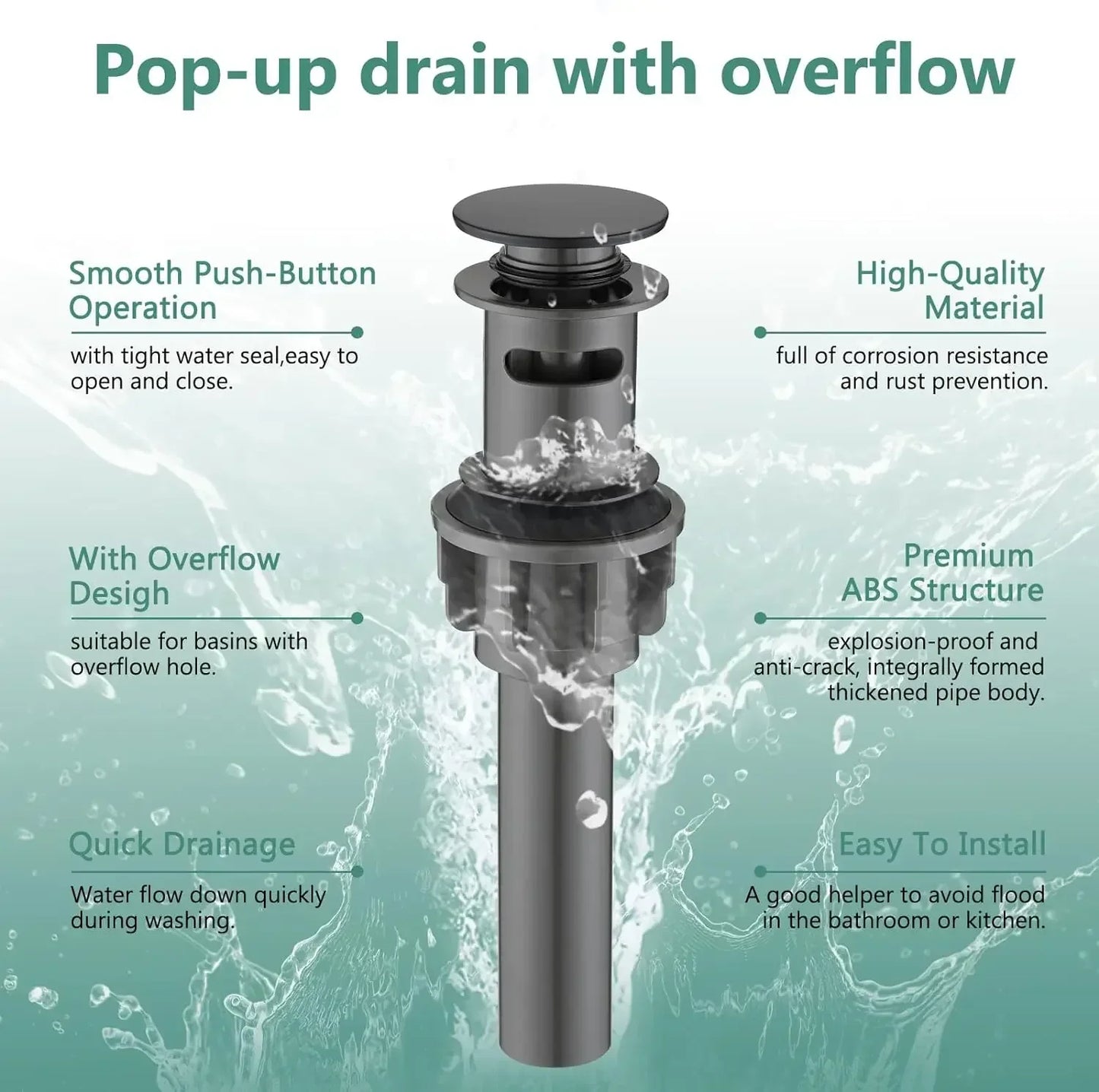 3-Pattern Pull-Out Bathroom Faucet | Single Hole Swivel Spout