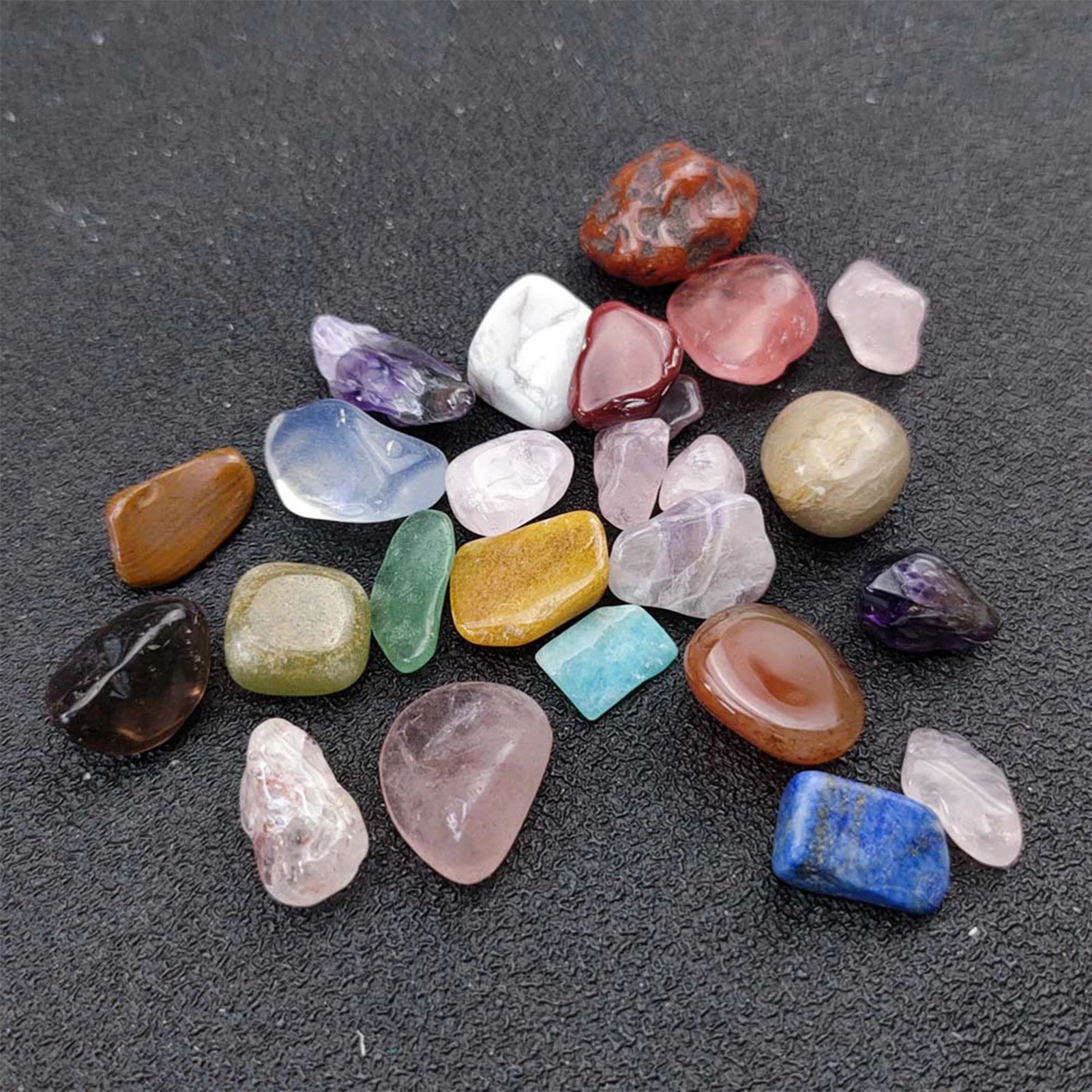 Natural Mineral Specimens Kit Educational Polished Natural Stones with Box Geological Teaching Materials for Students Peaceful Pleasures Health and Wellness