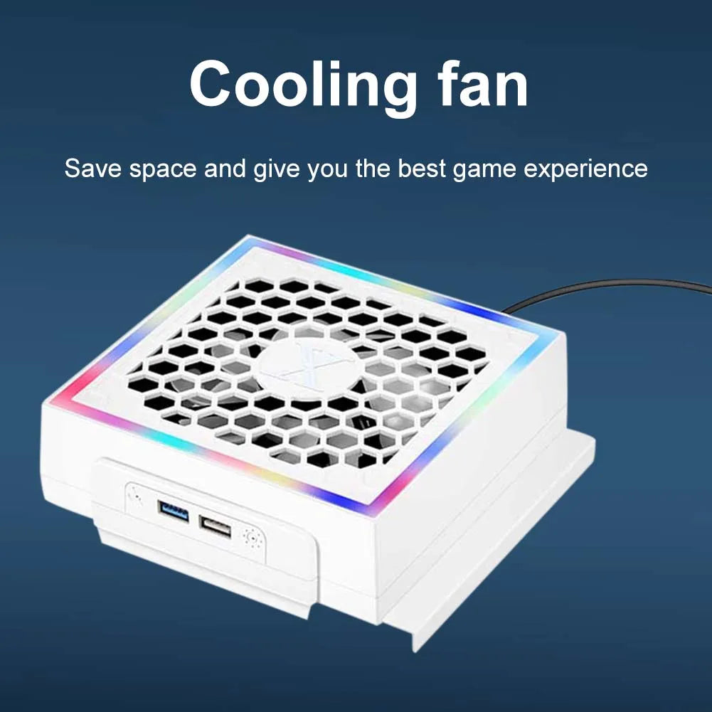 Xbox Series S LED Cooling Fan – 3 Speeds & 7 RGB Lighting Modes