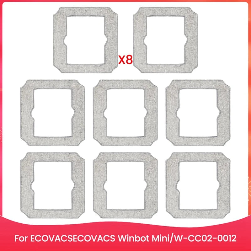 ECOVACS Winbot Mini W-CC02-0012 Washable Mop Pads 8-Pack