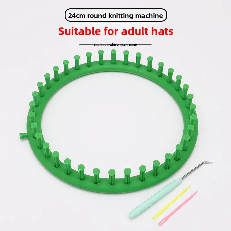 DIY Plastic Weaving Loom Knitting Kit Durable Portable Handmade Craft Rectangle Wool Knitter DIY DIY Machine Sewing Tools Loom Peaceful Pleasures Health and Wellness Round 24CM
