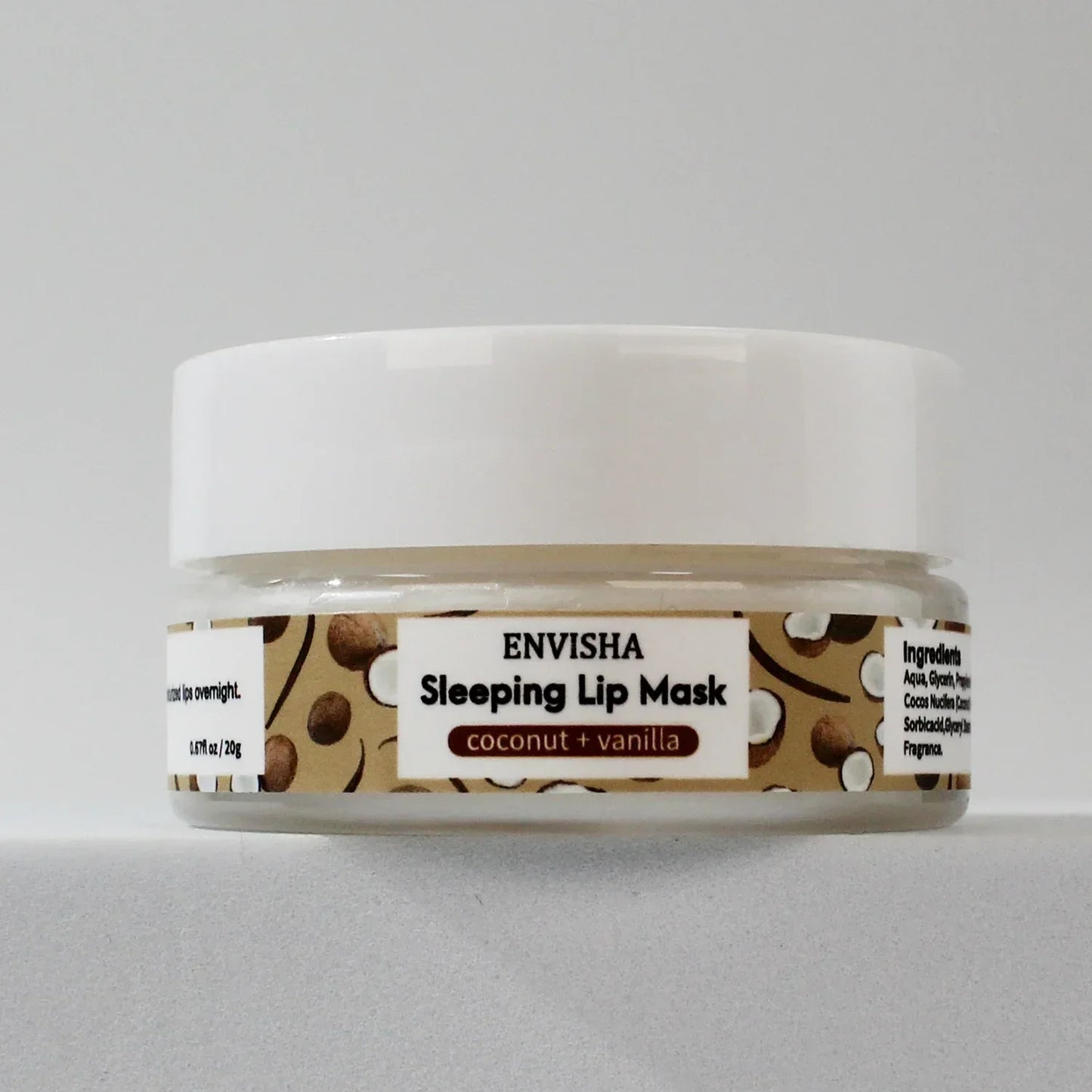 ENVISHA Coconut Lip Sleep Mask – Overnight Moisturizing & Line-Fading 20g