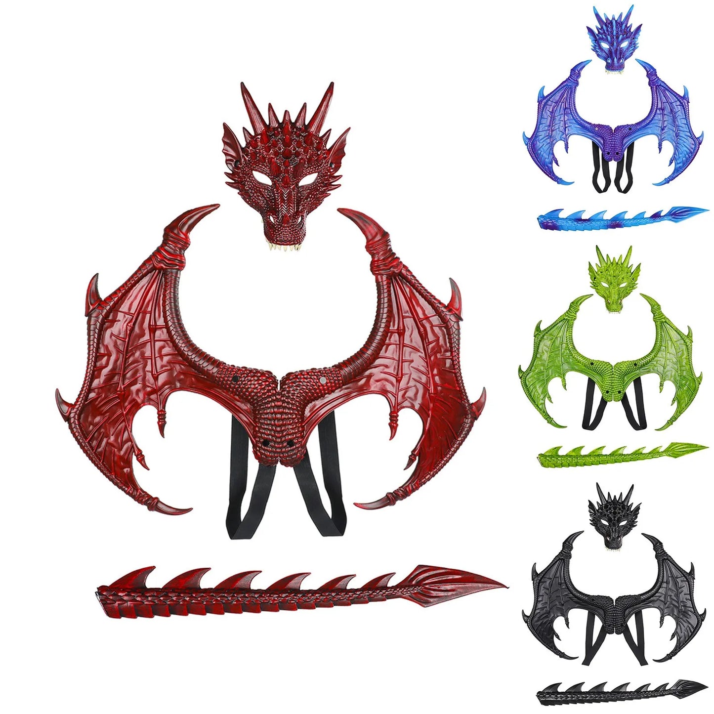 Dragon Costume Set – Mask, Wings & Tail | Kids & Adults