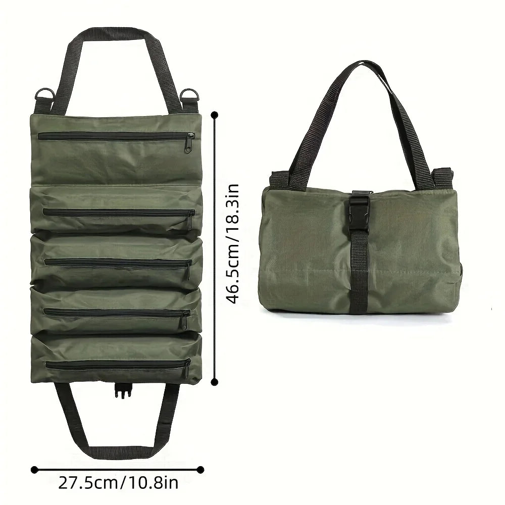 Heavy-Duty Roll-Up Tool Bag | Oxford Fabric Tool Organizer
