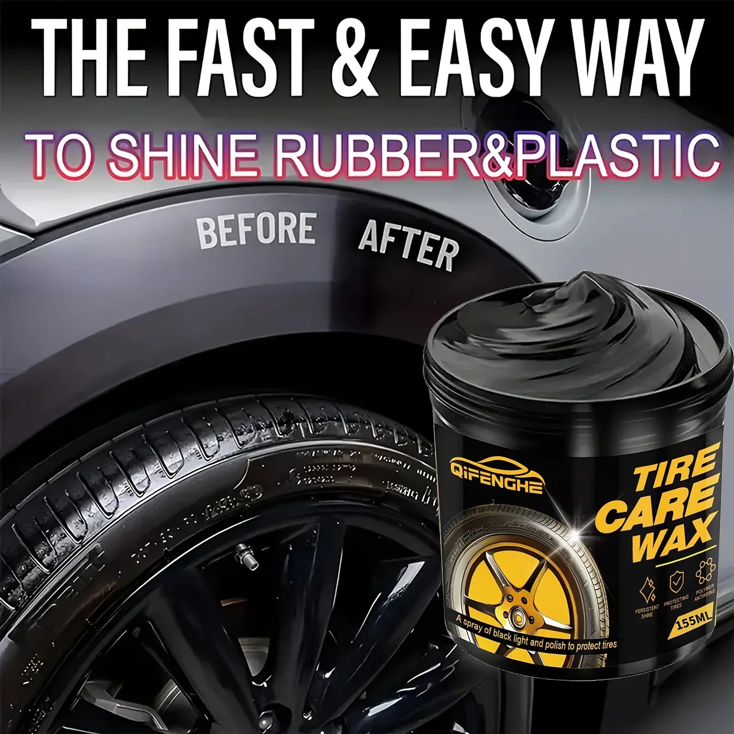 Tire Shine Spray & Dressing – High Gloss UV Protection Polish