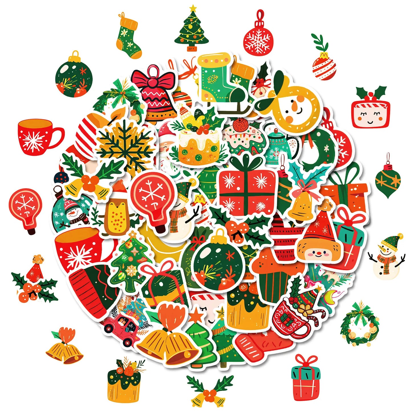Christmas Cartoon Sticker Santa Claus Waterproof Vinyl Decals Luggage