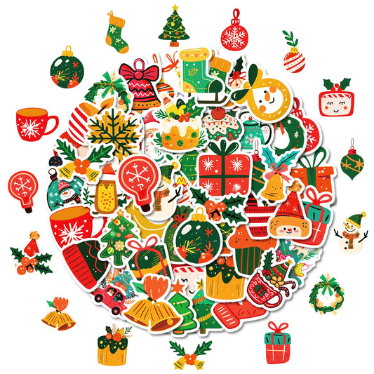 Christmas Cartoon Sticker Santa Claus Waterproof Vinyl Decals Luggage Peaceful Pleasures Health and Wellness