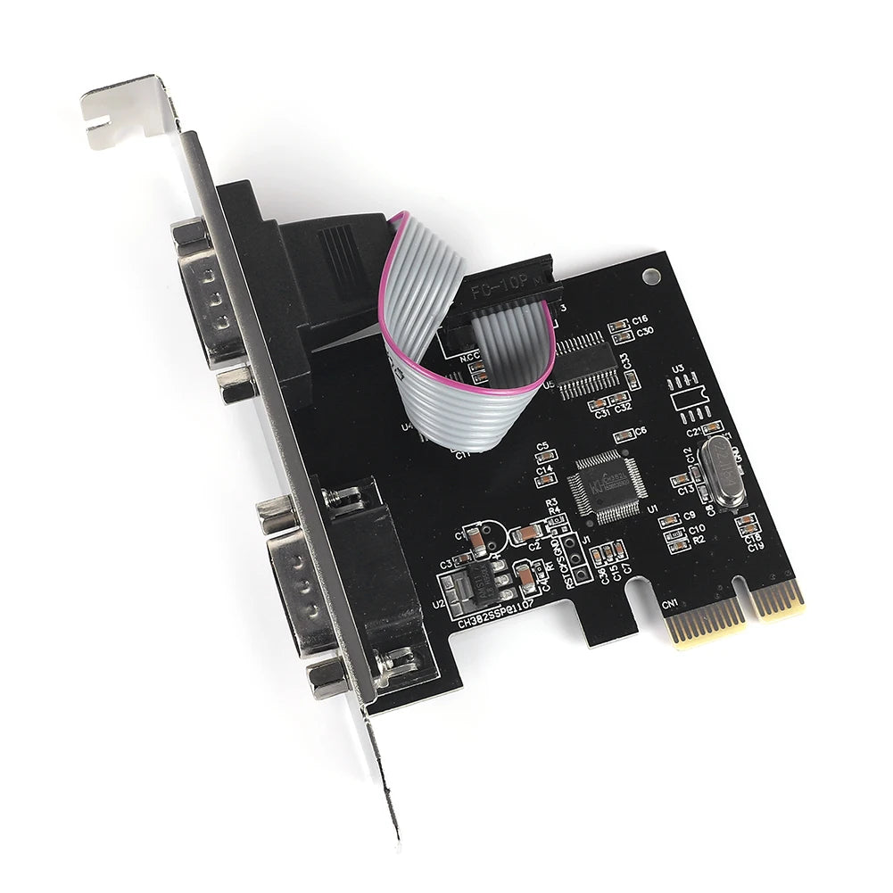 PCI-E Serial Card PCI-Express to Dual Serial Ports COM RS232 Interface Desktop Industrial Control Computer Expansion Card Peaceful Pleasures Health and Wellness