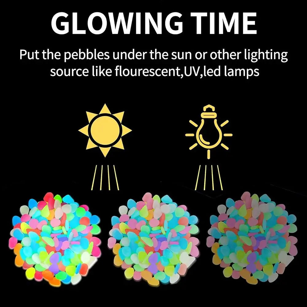200/400 Pack DIY Solar Powered Flowerpot Decoration Gravel Multi-Color Night Courtyard Path Guide Pebble Fish Tank Glowing Stone Peaceful Pleasures Health and Wellness