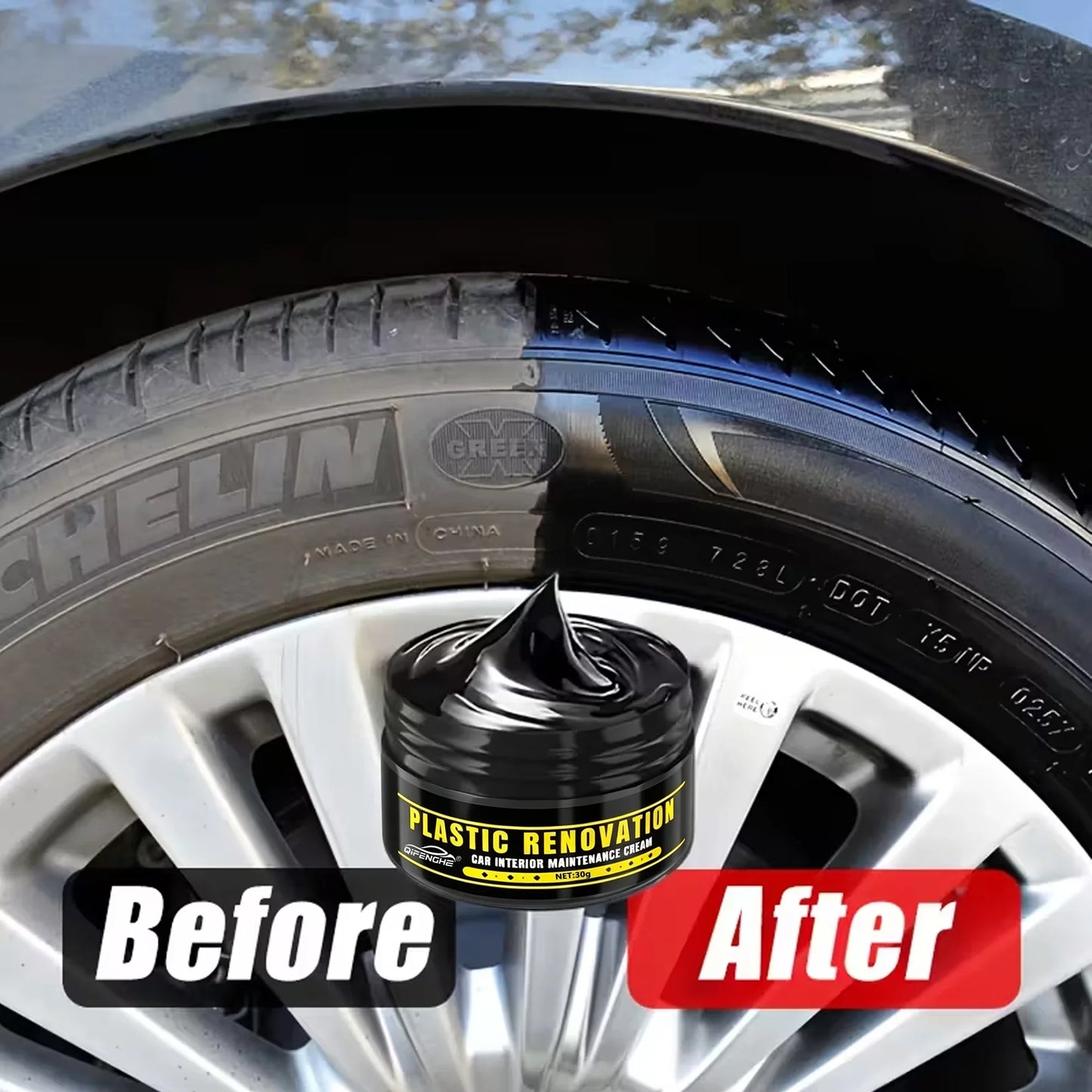 Car Plastic Trim Restorer & Black Interior Polish Wax