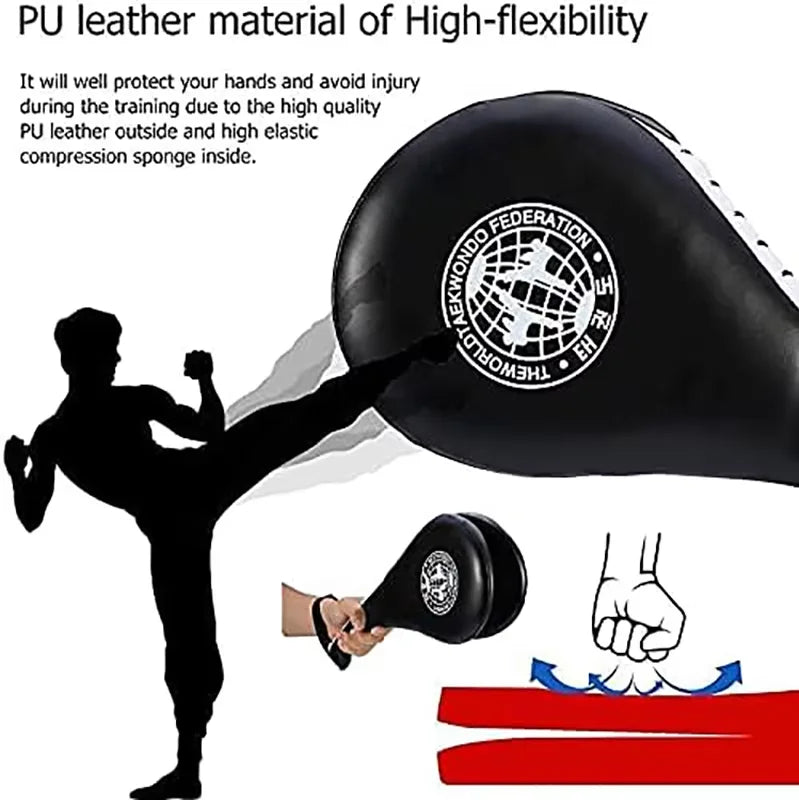 Taekwondo foot target double leaf children adult fitness boxing Sanda training chicken legs hit target hand boxing target target Peaceful Pleasures Health and Wellness