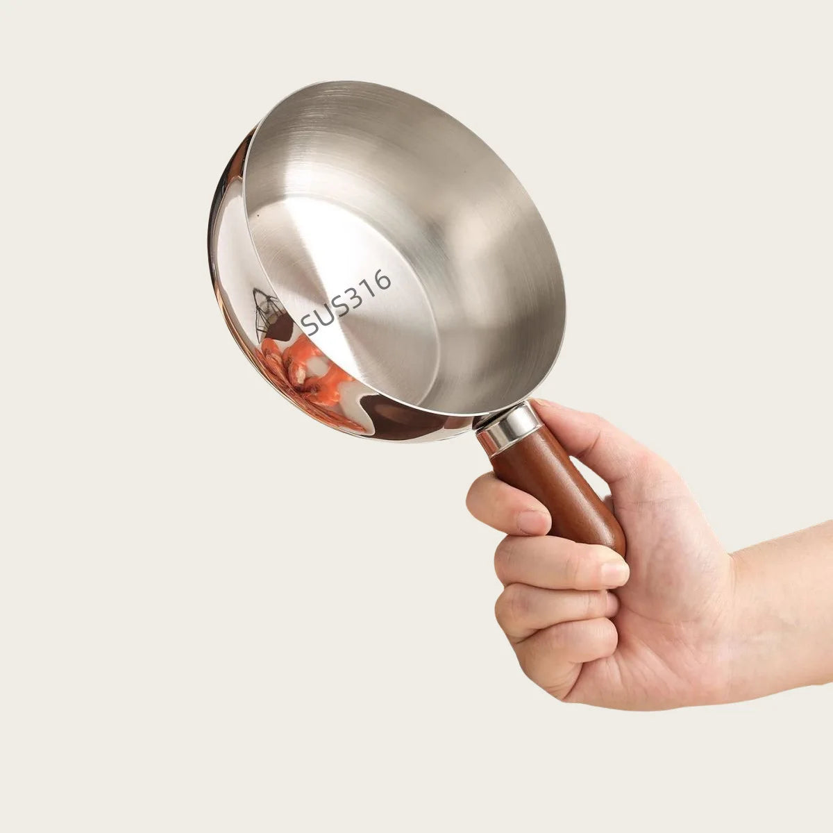 Stainless Steel Small Cooking Pot | Milk & Noodle Pot for One Small Saucepot Peaceful Pleasures Health and Wellness diameter 17cm