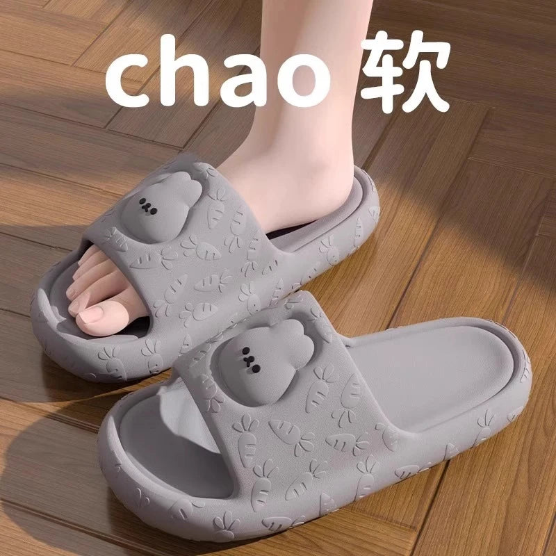 Cartoon Rabbit EVA Slippers – Non-Slip House Slides Unisex