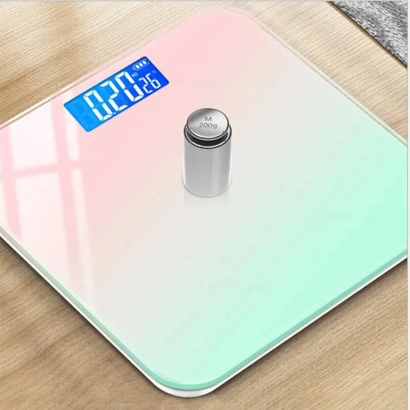 Gradient Color Intelligent LCD Electronic Scale Digital Display Glass Weight Scale Balance Body Electronic Scale For Weight Meas Peaceful Pleasures Health and Wellness