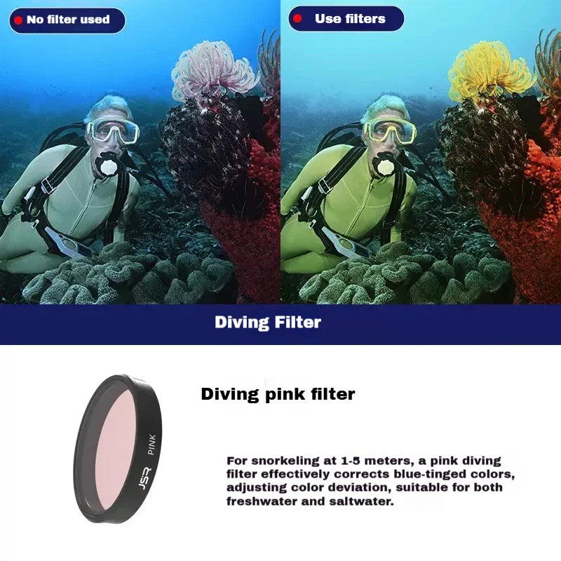 JSR Lens Filters for DJI Osmo Action 5 Pro/4/3 – UV CPL ND Set