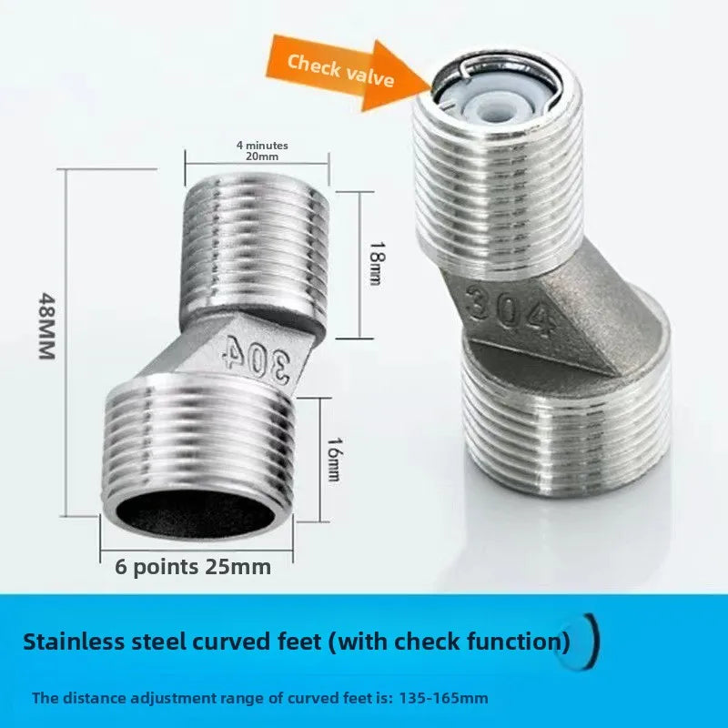 2-Pack 360° Rotatable Shower Faucet Adapter – Stainless Steel