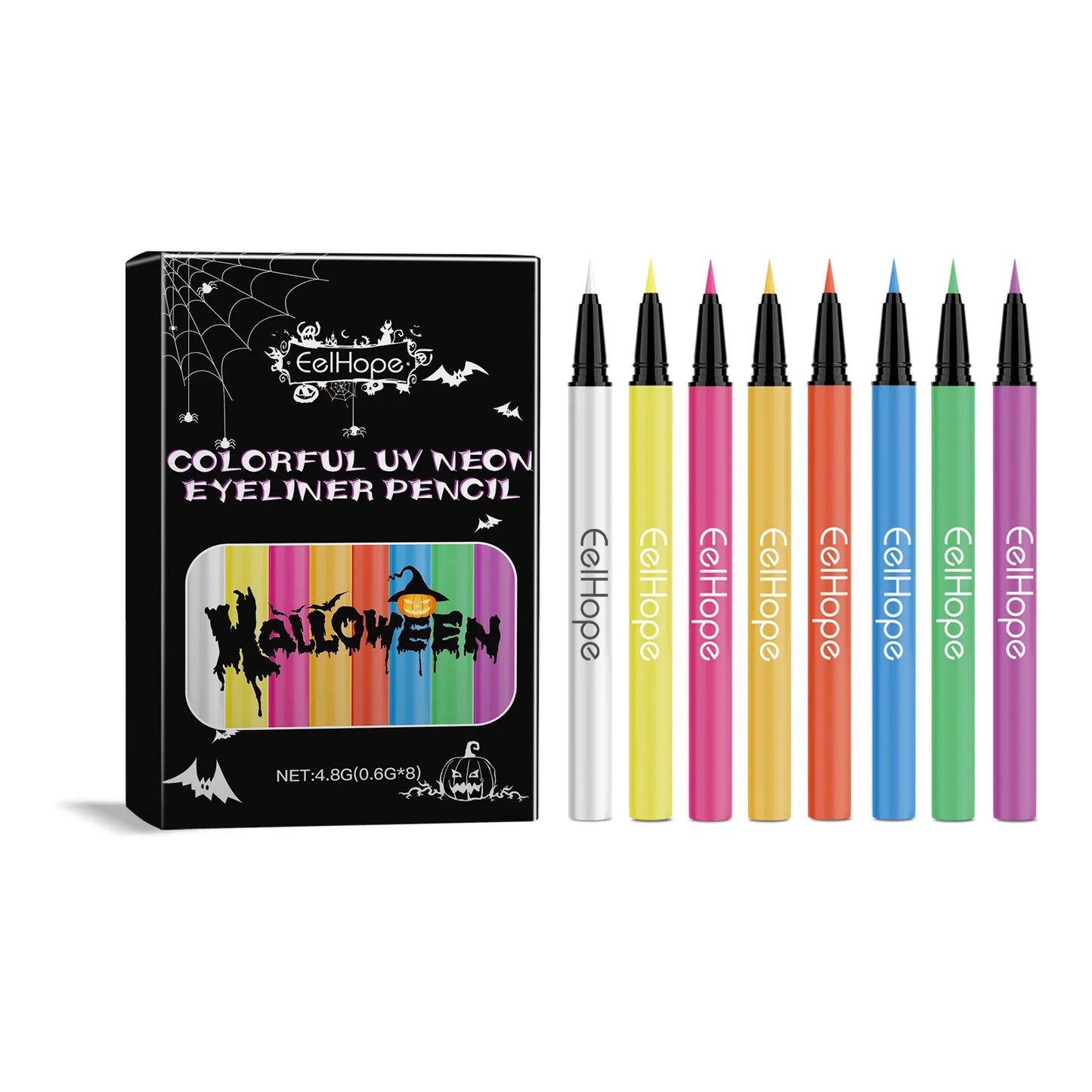 Eelhope 8-Color Neon UV Liquid Eyeliner – Waterproof, Long Lasting