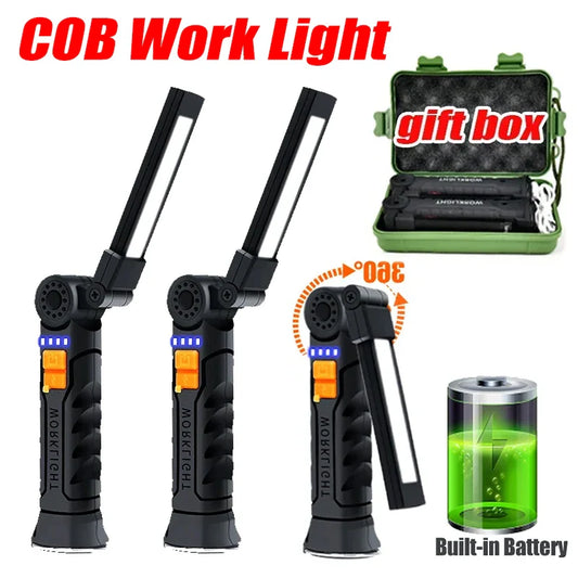 COB LED Work Light Flashlight – USB Rechargeable Magnetic Torch LED Work Light Oasis Select Big-with box