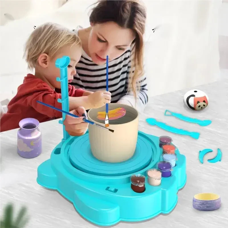 Electric Pottery Wheel with Manual Handle & Foot Pedal: For School Ceramic DIY and Art Craft Peaceful Pleasures Health and Wellness