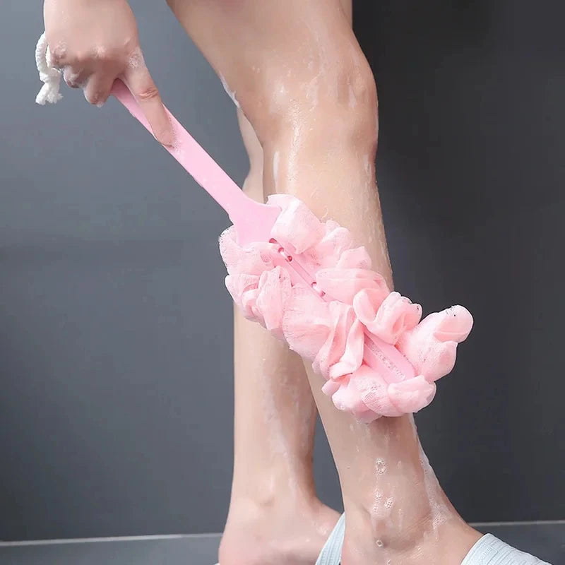 Long Handle Back Brush Body Scrubbers Shower Hanging Body Brush Sponges Soft Mesh Bath Shower Brushes Bath Accessories for Adult Peaceful Pleasures Health and Wellness
