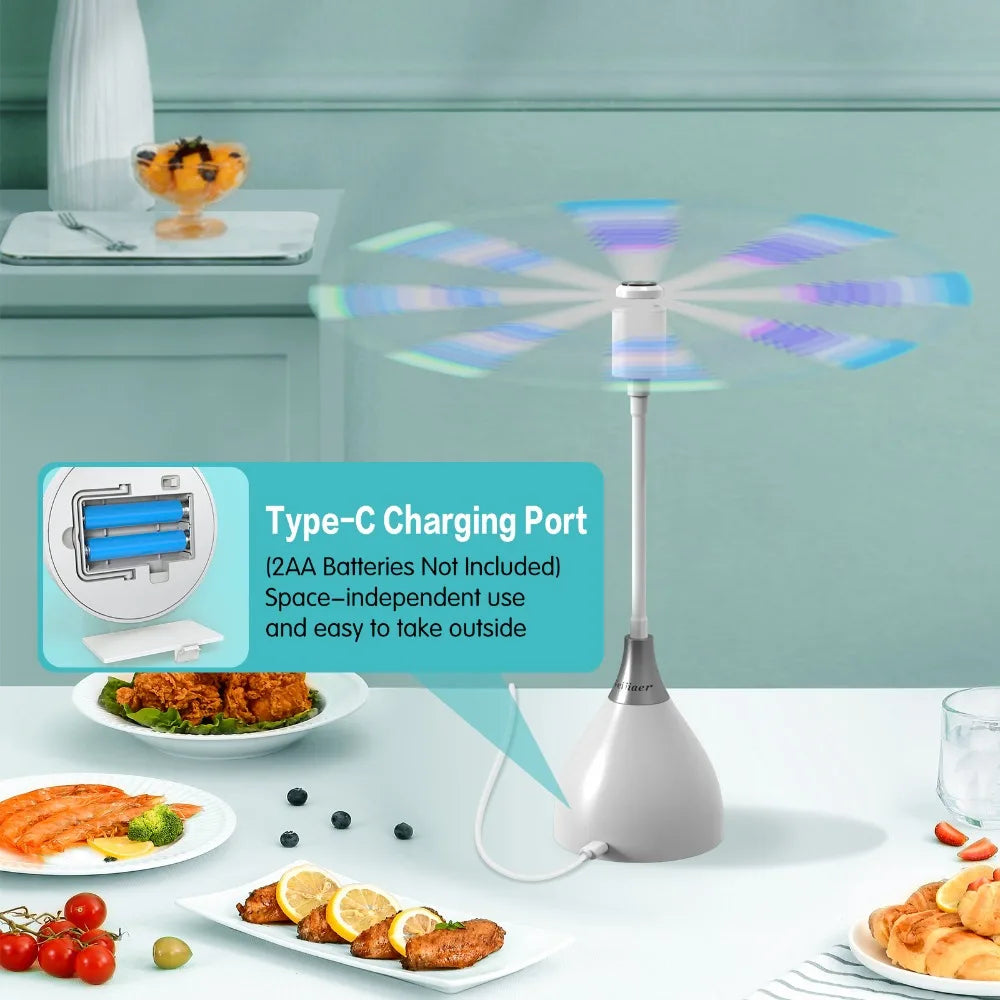 Fly Repellent Table Fan – Soft Blades, USB & Battery Powered