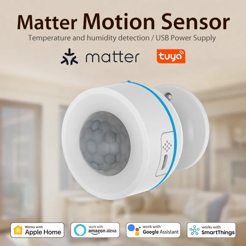 Tuya Matter Thread Smart PIR Motion Sensor Wireless Human Body Motion Infrared Detector Work With HomeKit Alexa Google Home Peaceful Pleasures Health and Wellness