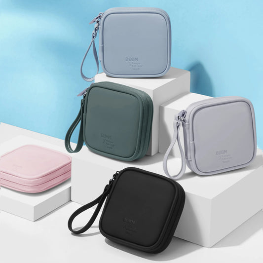 PU Cable Organizer Bag Waterproof with Multiple Compartments for Charging Cables Data Cords and Earphones Peaceful Pleasures Health and Wellness
