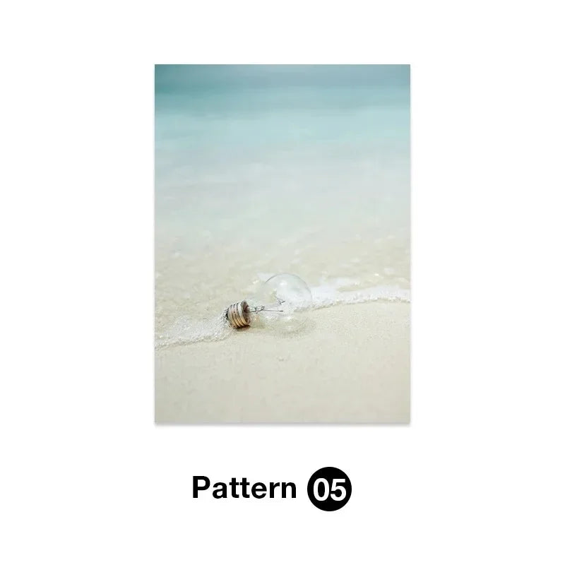 Tropical Ocean Beach Shell Canvas Wall Art | Unframed Print