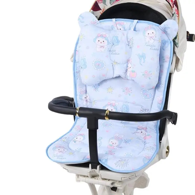 Baby Stroller Cushion Pad with Detachable Pillow – Breathable Cotton