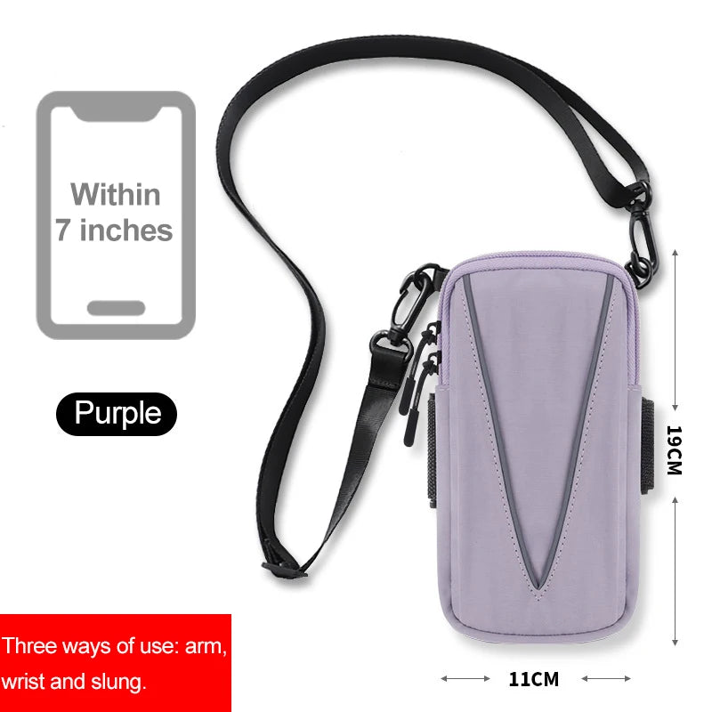 cell phone running armband Sport bag women Sports phone armband Mobile phone wrist stand Running racing accessories Wrist strap Peaceful Pleasures Health and Wellness Purple with strap