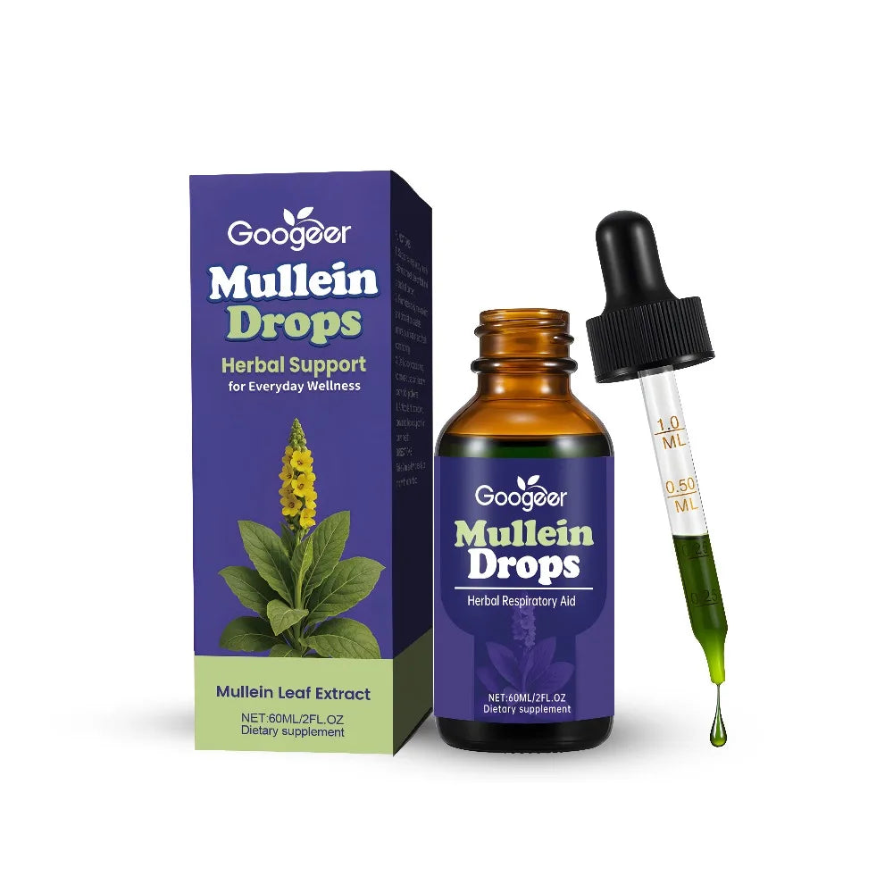 Googeer Mullein Leaf Extract Drops with Chlorophyll – 60ml