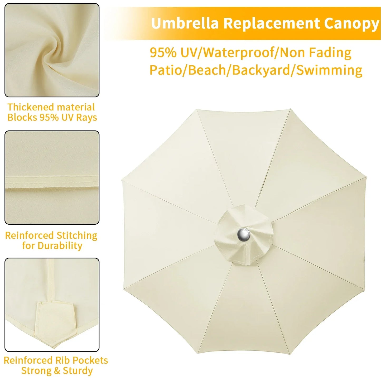 Patio Umbrella Replacement Canopy | 6 & 8 Rib, 2m–3m Sizes