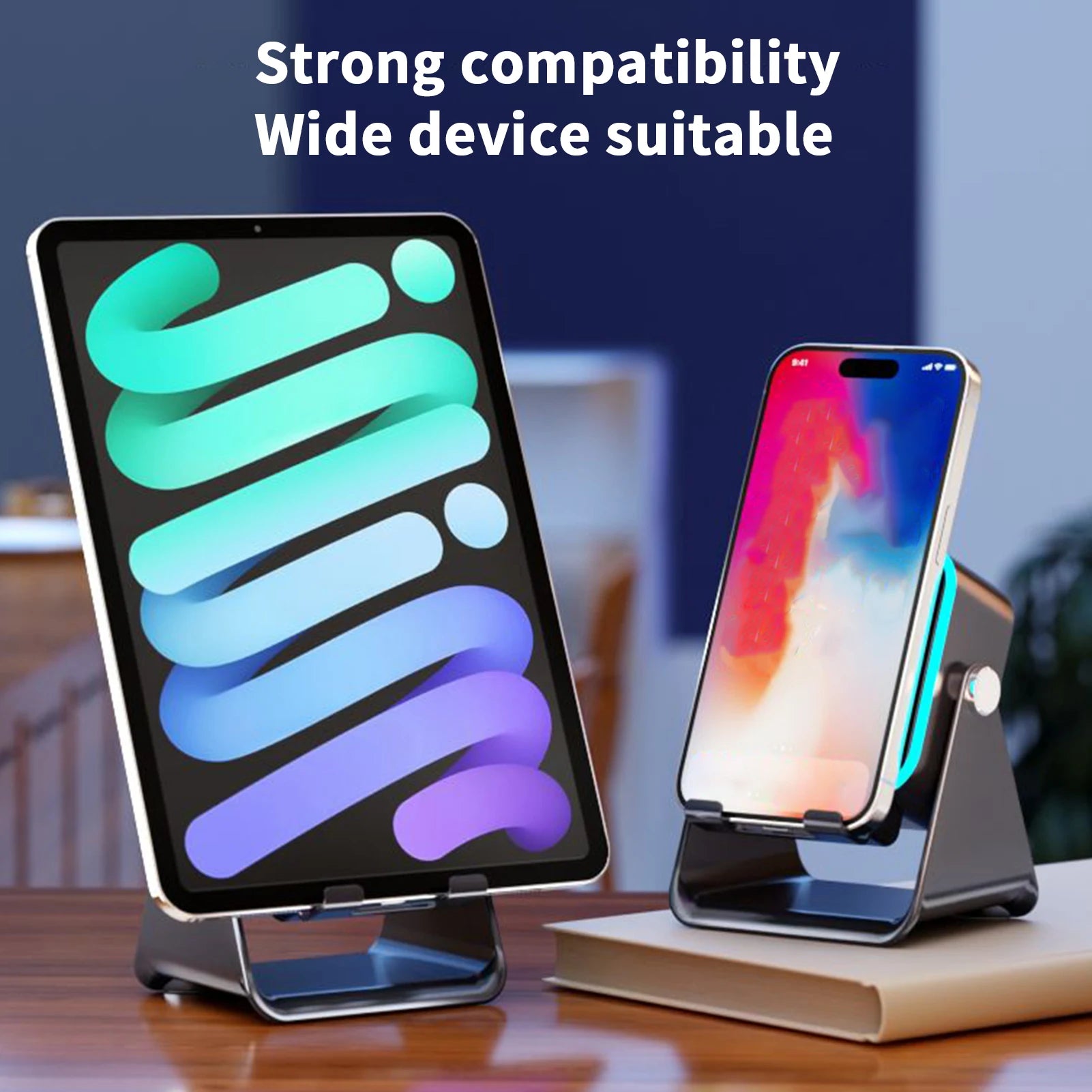 Folding Phone Stand with Bluetooth Speaker & LED Light – 10W Phone Stand Speaker Peaceful Pleasures Health and Wellness