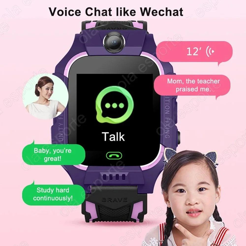 Smart Watch Kids 2G Sim Card Smartwatch for Children SOS Tracker Call Phone Camera Voice Chat Photo Boys Girls Birthday Gifts Peaceful Pleasures Health and Wellness