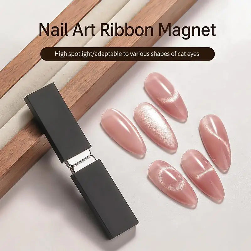 Super Strong Dual-Headed Cat Eye Nail Magnet Nail Art Ribbon Effect With Protective Cover For French UV Gel Polish Pen 3D Peaceful Pleasures Health and Wellness